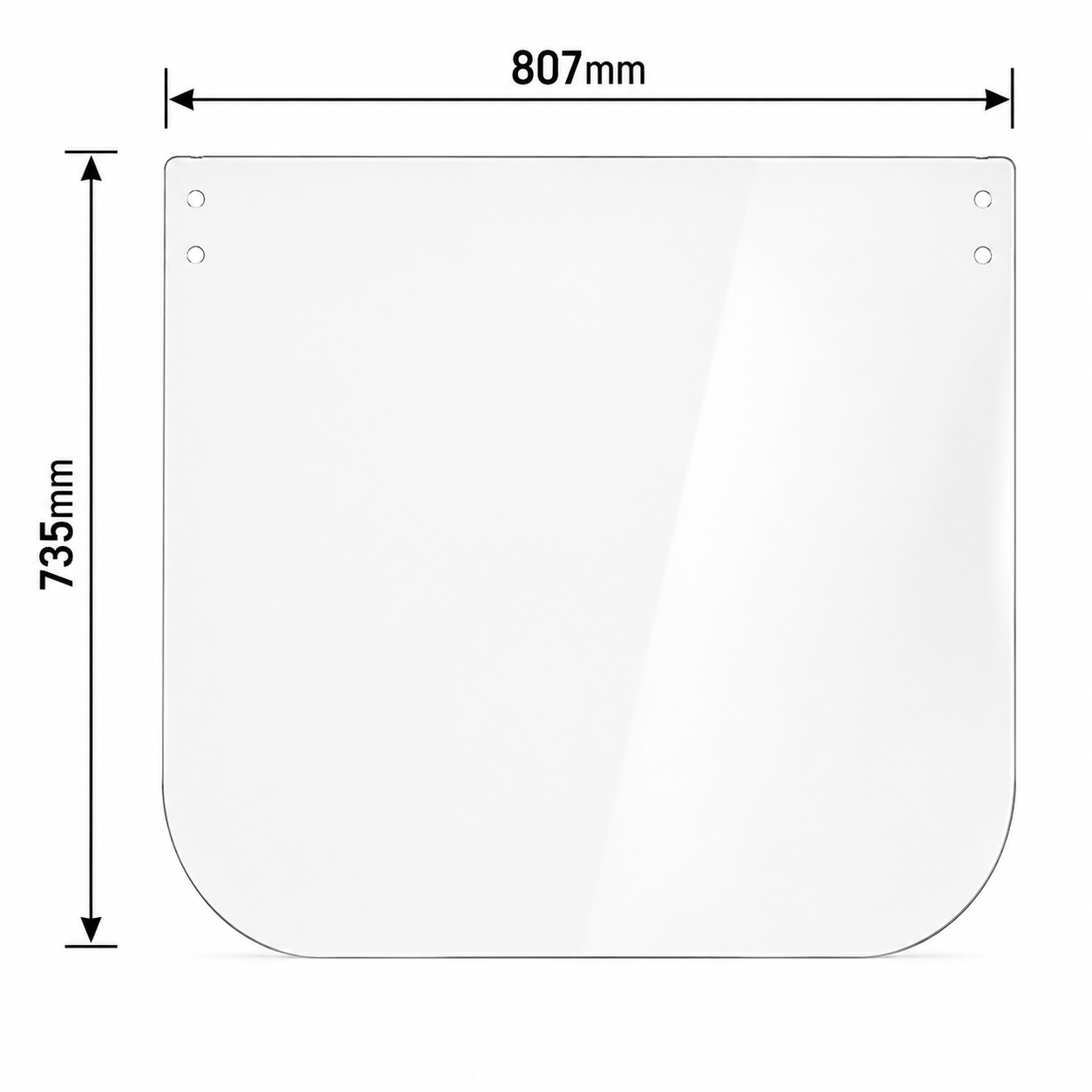Caterpillar Excavator Front Lower Tempered Glass | Replaces OEM #282-6524