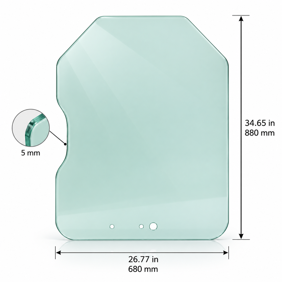 Bobcat G Series Front Windshield Glass Replacement | Replaces OEM #6729776