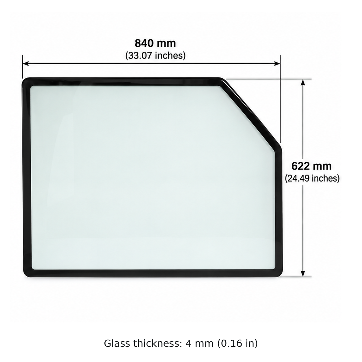 John Deere 60G & 60P Mini Excavator Rear Window Glass Replacement | Replaces OEM #FYD00005006