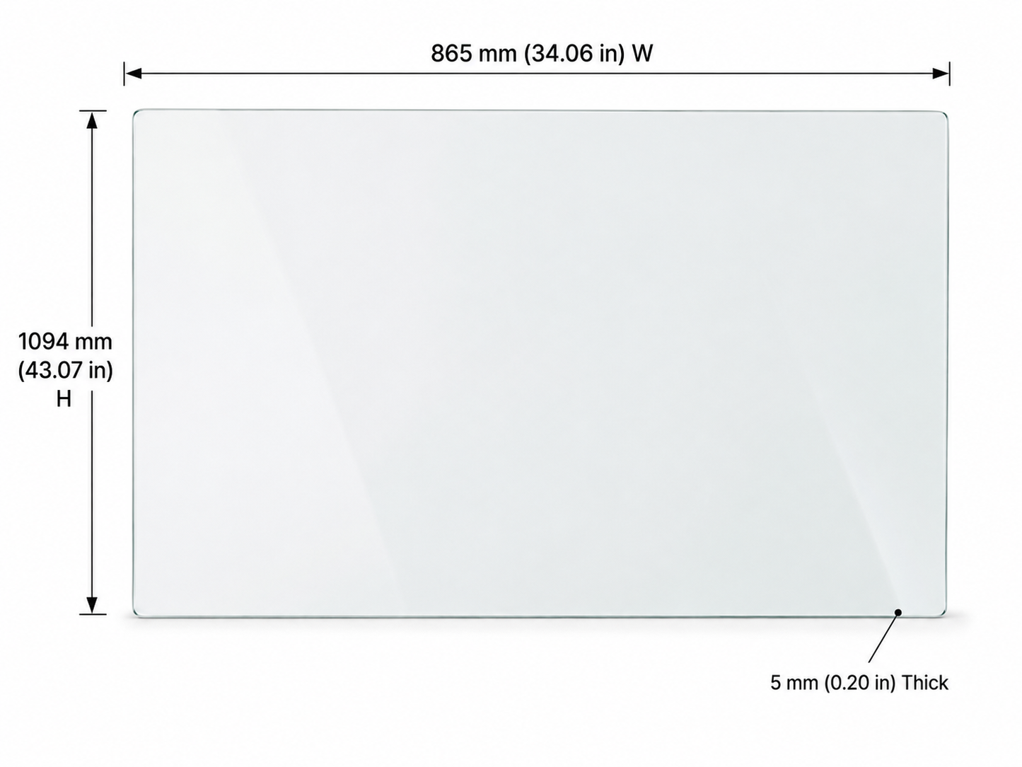 Caterpillar Excavator Front Lower Tempered Glass | Replaces OEM #491-7724