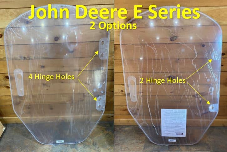 Sustitución solo del parabrisas de la serie E de John Deere