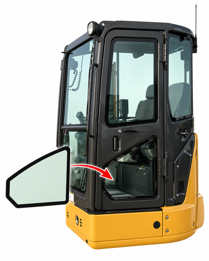 John Deere 26G & 35G Mini Excavator Door Lower Glass Replacement | Replaces OEM #FYD00006276