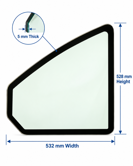 John Deere 26G & 35G Mini Excavator Door Lower Glass Replacement | Replaces OEM #FYD00006276