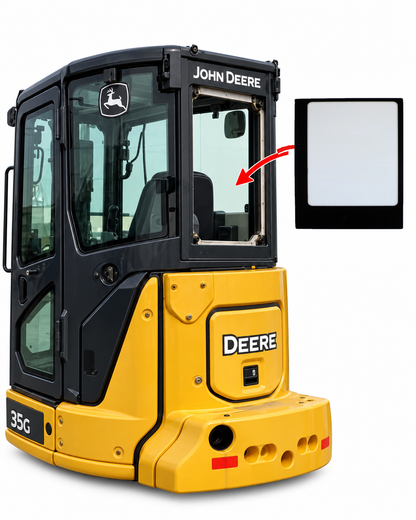 John Deere G & P Series Mini Excavator Rear Window Glass Replacement | Replaces OEM #FYD00006282