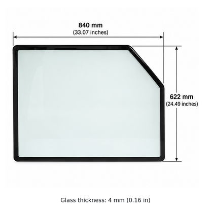 John Deere 60G & 60P Mini Excavator Rear Window Glass Replacement | Replaces OEM #FYD00005006