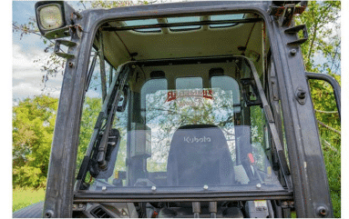 Kubota KX040-4, U35-4, U55, U55-4, KX057-4 Excavator Windshield with Mechanical Fastening System