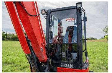 Kubota KX040-4, U35-4, U55, U55-4, KX057-4 Excavator Windshield with Mechanical Fastening System