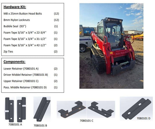 Sustitución del parabrisas y sistema de fijación mecánica Takeuchi TL (V/R)