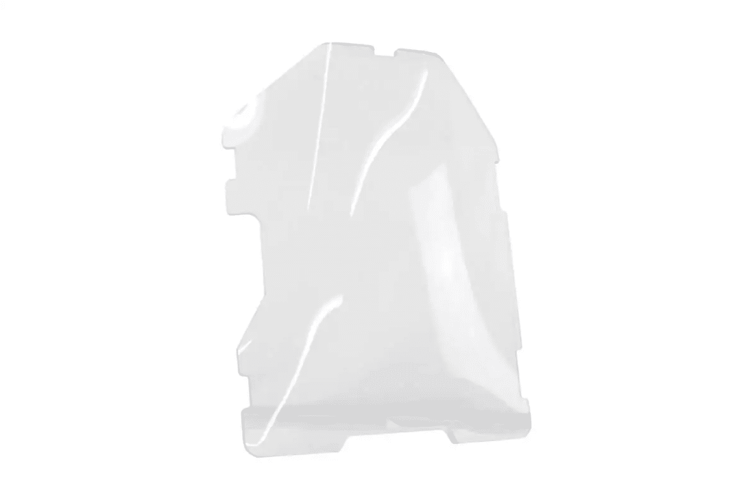 Bobcat D Series Forestry polycarbonate windshield replacement, front view on white background showing panel shape and mounting tabs