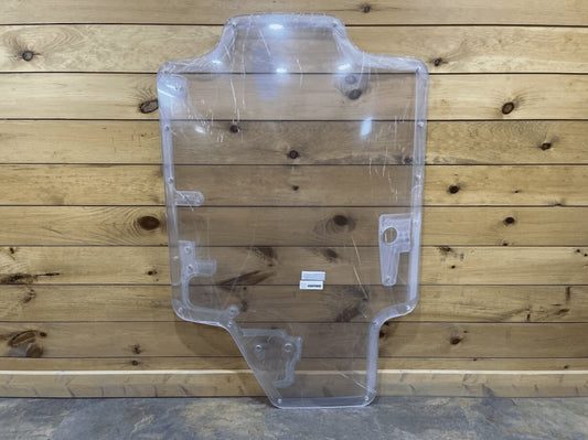Case/New Holland SR/TR/SV/TV Series clear polycarbonate forestry door replacement with 16 bolt holes, front view
