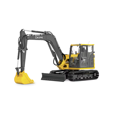 John Deere 75P 85P compact excavator on white background