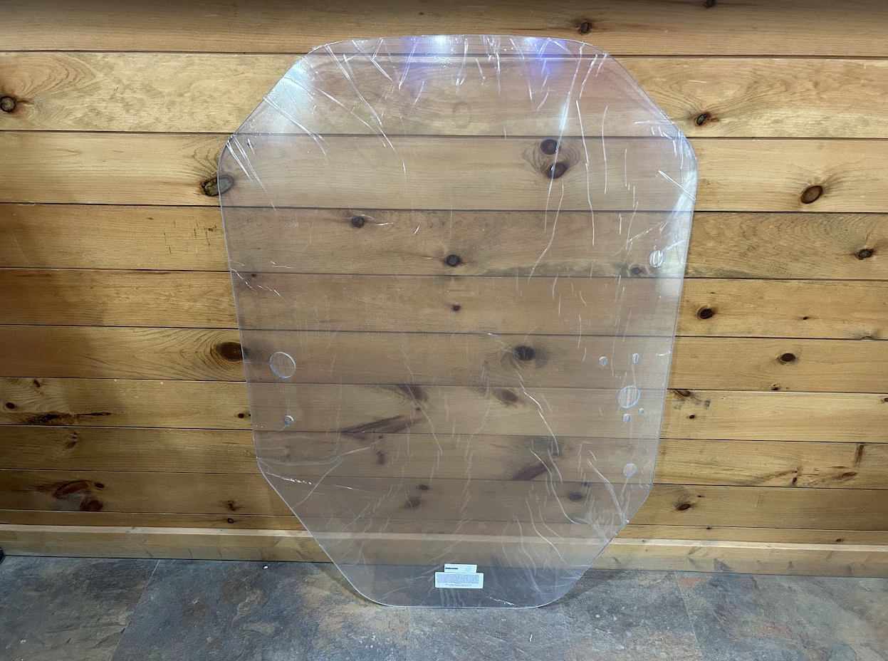 John Deere P Series shield-shaped polycarbonate windshield clear view without protective film or frame