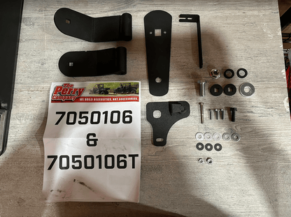 Hardware mounting kit for John Deere P Series windshield frame, part numbers 7050106 and 7050106T