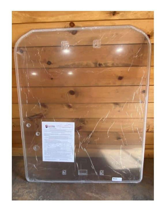 Kubota SSV65 SSV75 polycarbonate front windshield replacement in protective wrap with installation label