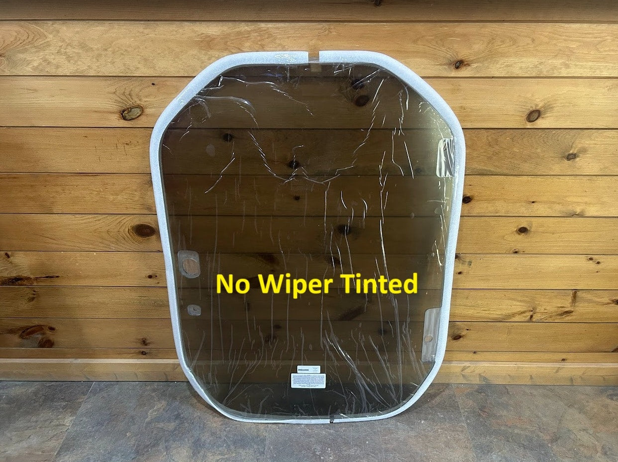 Wacker Neuson ST/SW tinted polycarbonate windshield - no wiper motor hole variant with protective film