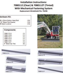 Alternative view of Takeuchi TB290 Excavator Windshield - Mechanical Fastening System